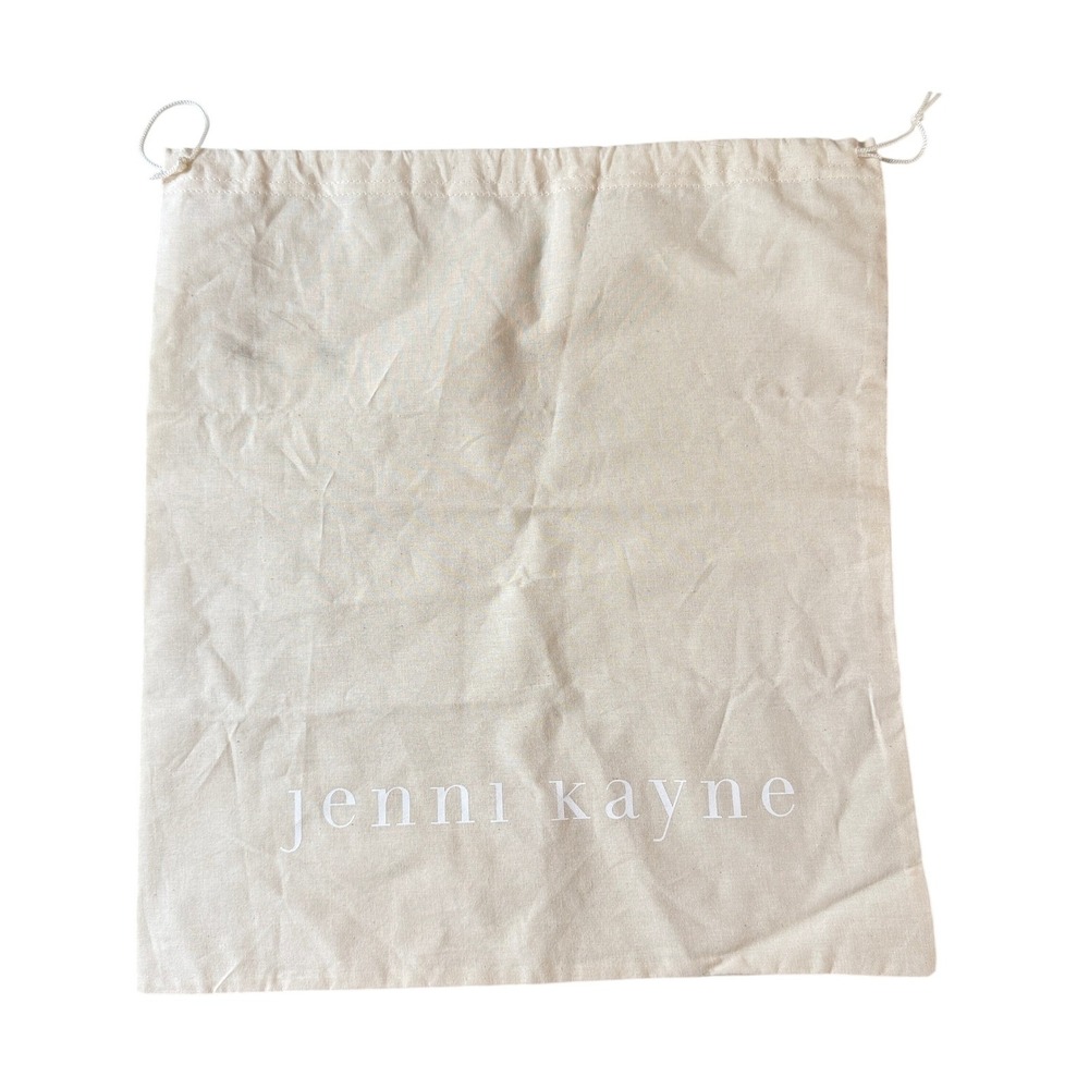 Jenni Kayne Beige Cotton Canvas Drawstring Dust Bag Storage Accessory 14x15.5